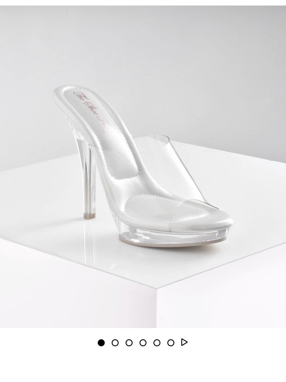 Clear PVC Platform Mule in White - Elegant Slip-On Heel